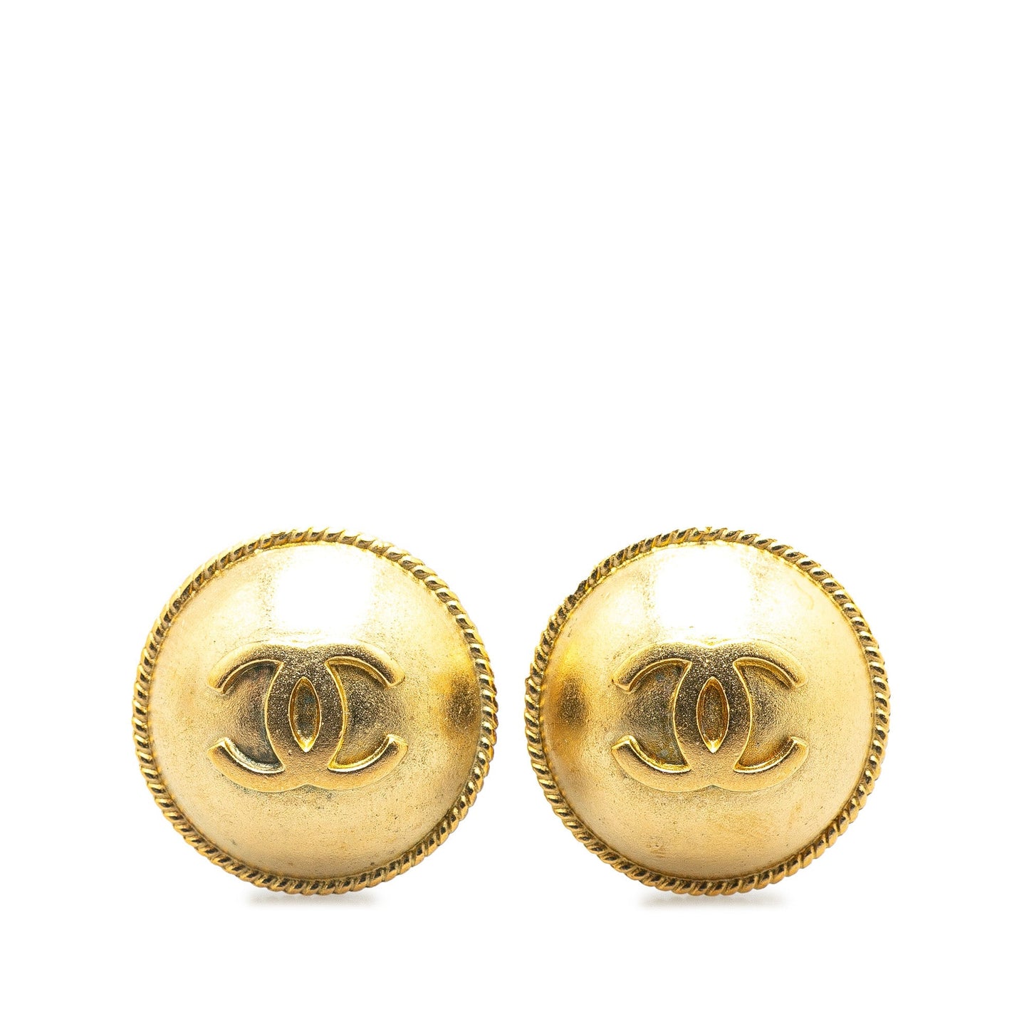 Chanel Gold Plated CC Clip On Earrings Gold