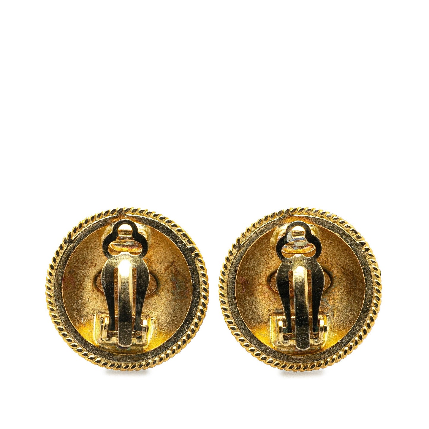 Chanel Gold Plated CC Clip On Earrings Gold