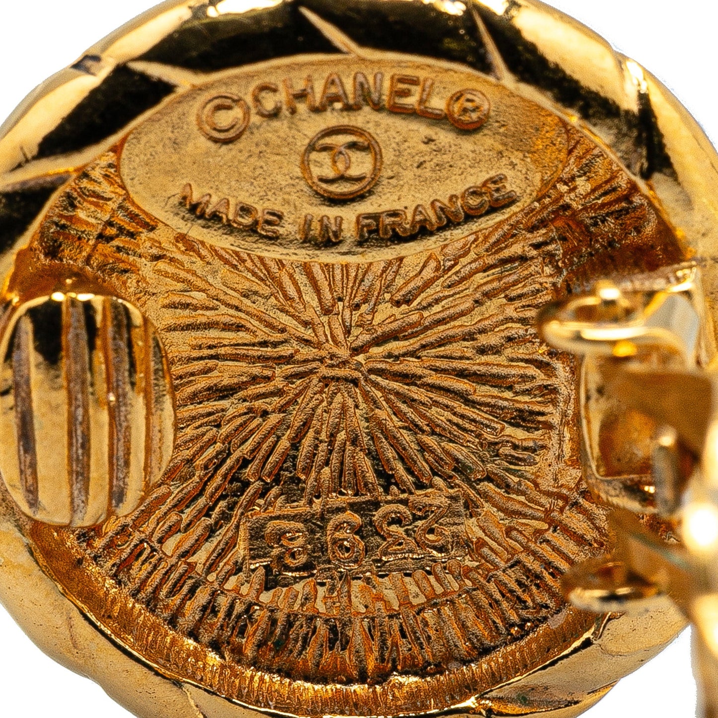 Chanel Gold Plated CC Round Clip On Earrings Gold