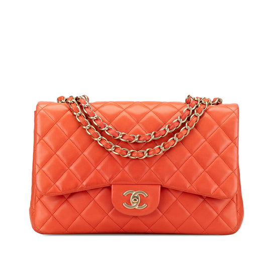 Chanel Jumbo Classic Lambskin Single Flap Orange