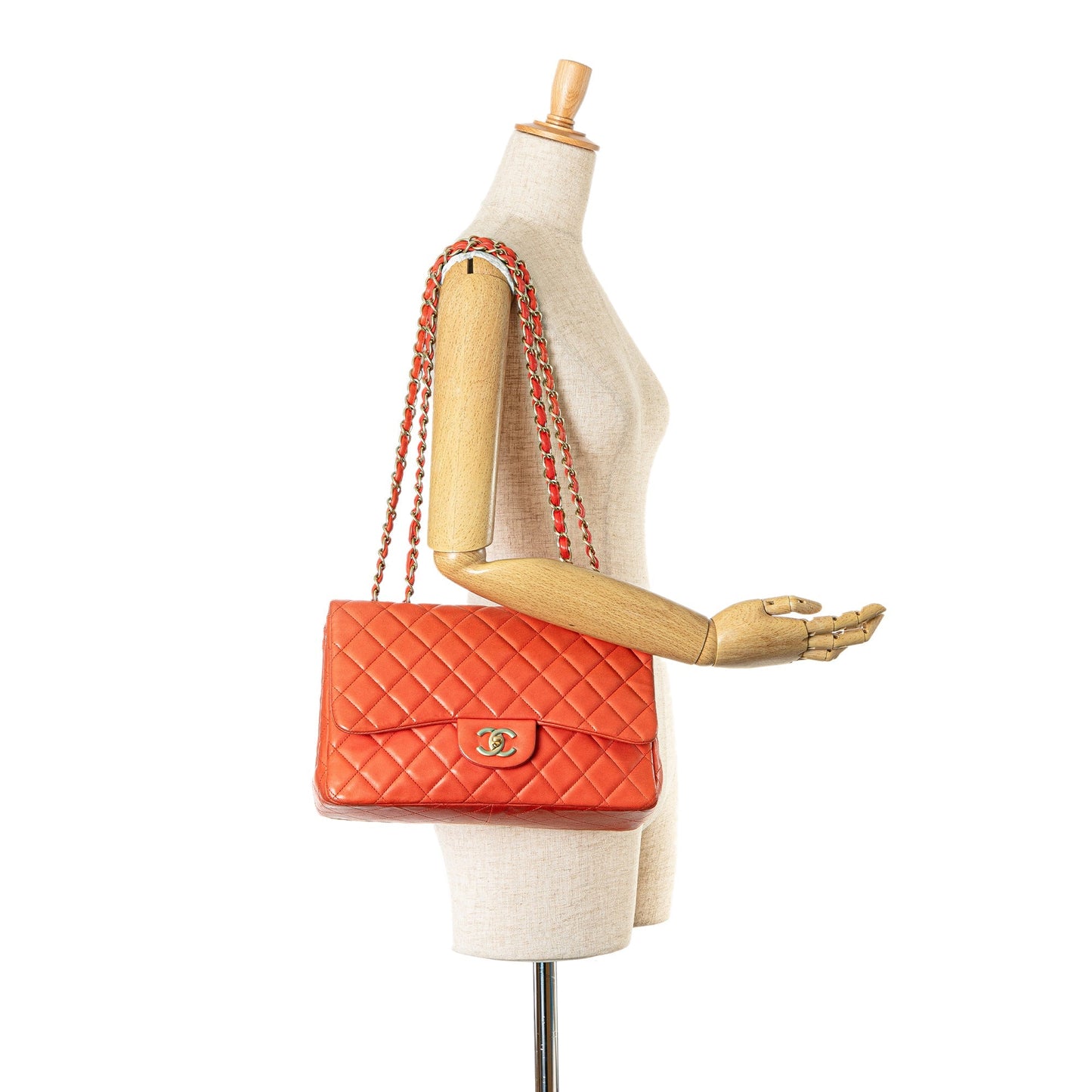 Chanel Jumbo Classic Lambskin Single Flap Orange