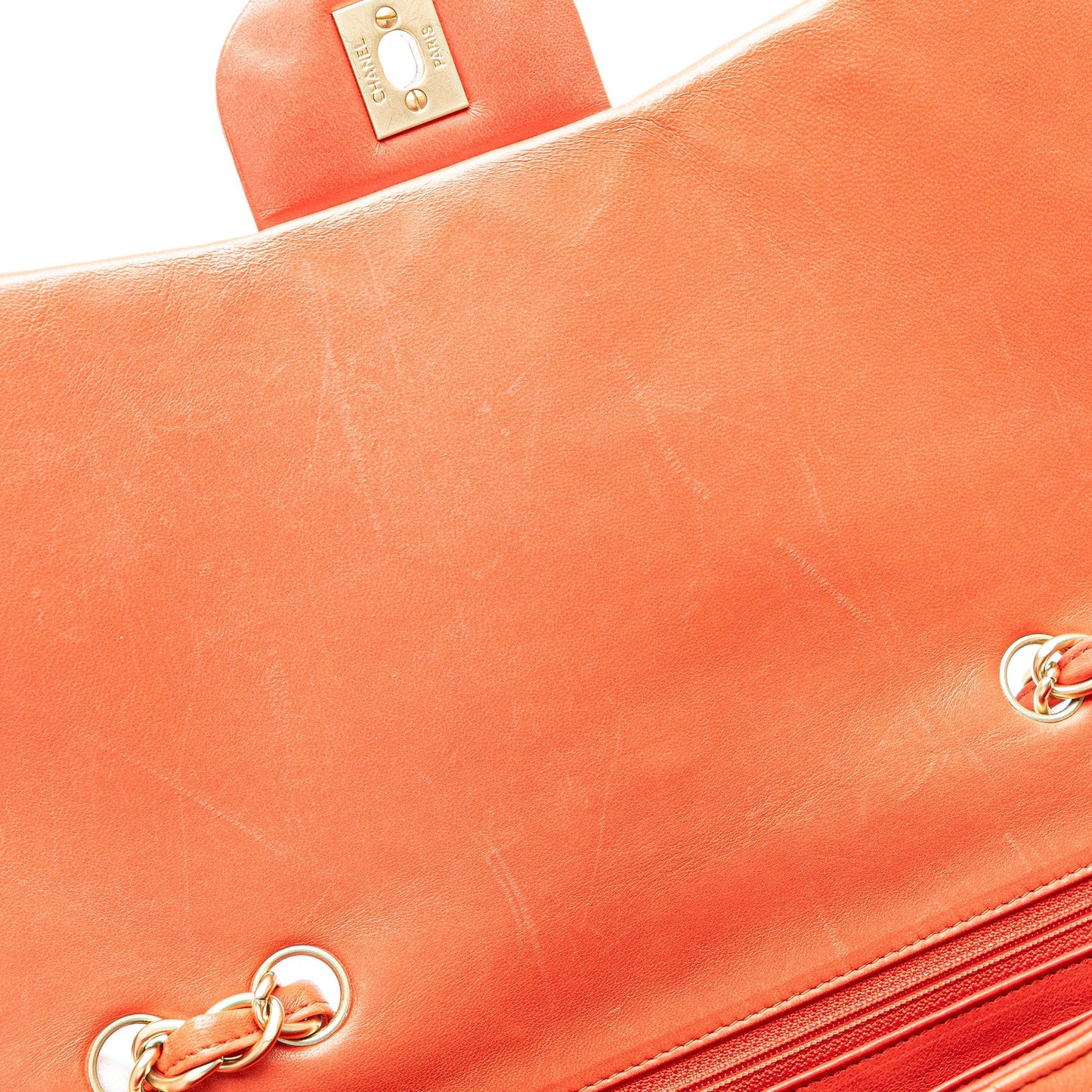 Chanel Jumbo Classic Lambskin Single Flap Orange