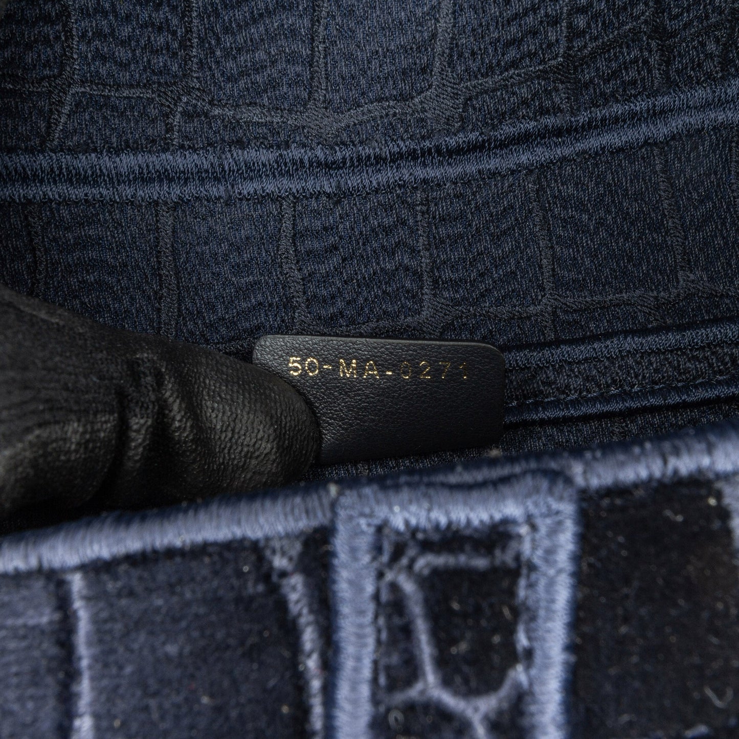 Dior Velvet Crocodile Effect Embroidered Saddle Bag Blue
