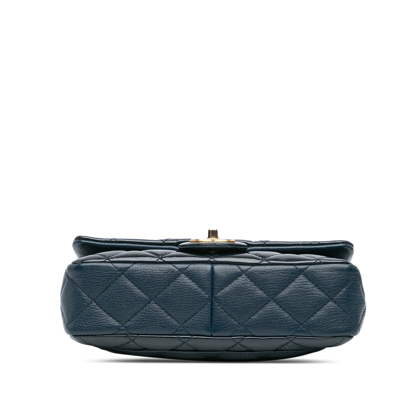 Chanel Paris-Salzburg Small Patent and Goatskin CC Eyelet Flap Blue