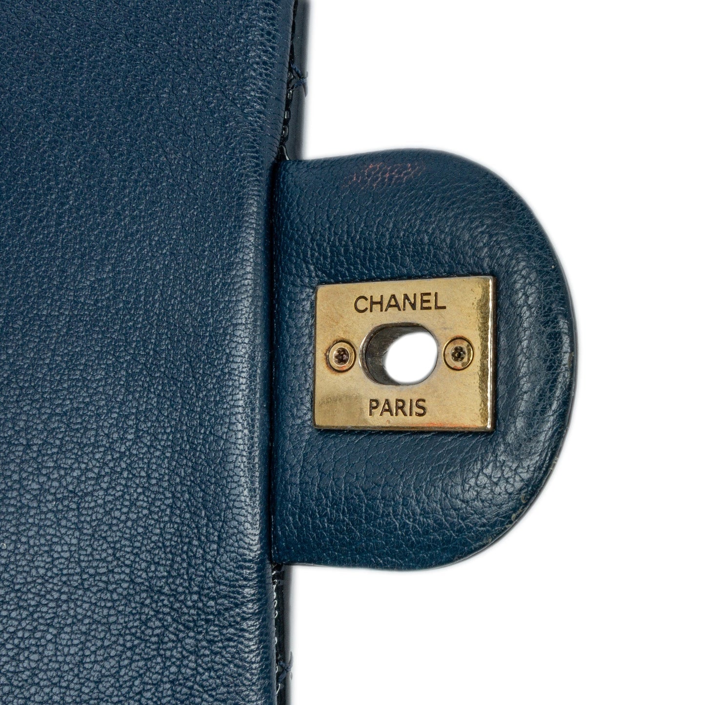 Chanel Paris-Salzburg Small Patent and Goatskin CC Eyelet Flap Blue