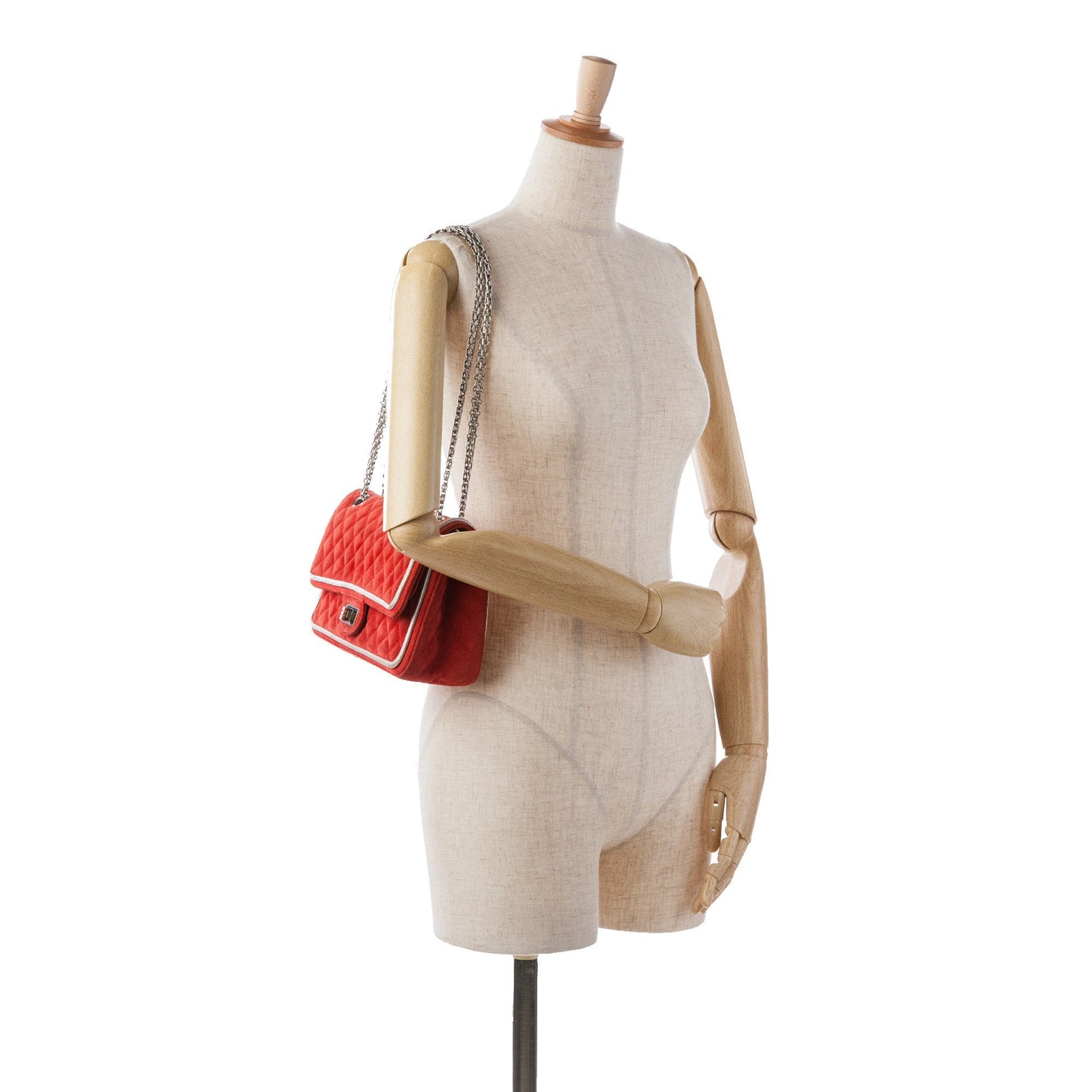 Chanel Medium Suede Re-issue 2.55 Double Flap Red