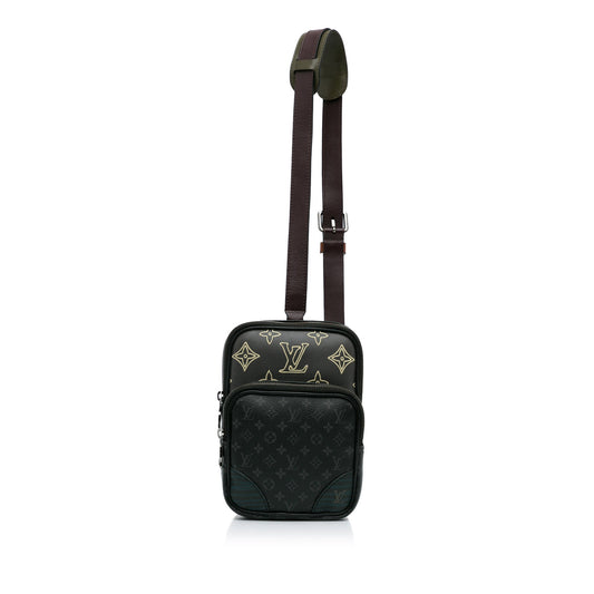 Louis Vuitton Monogram Eclipse Amazone Patchwork Sling Bag Black
