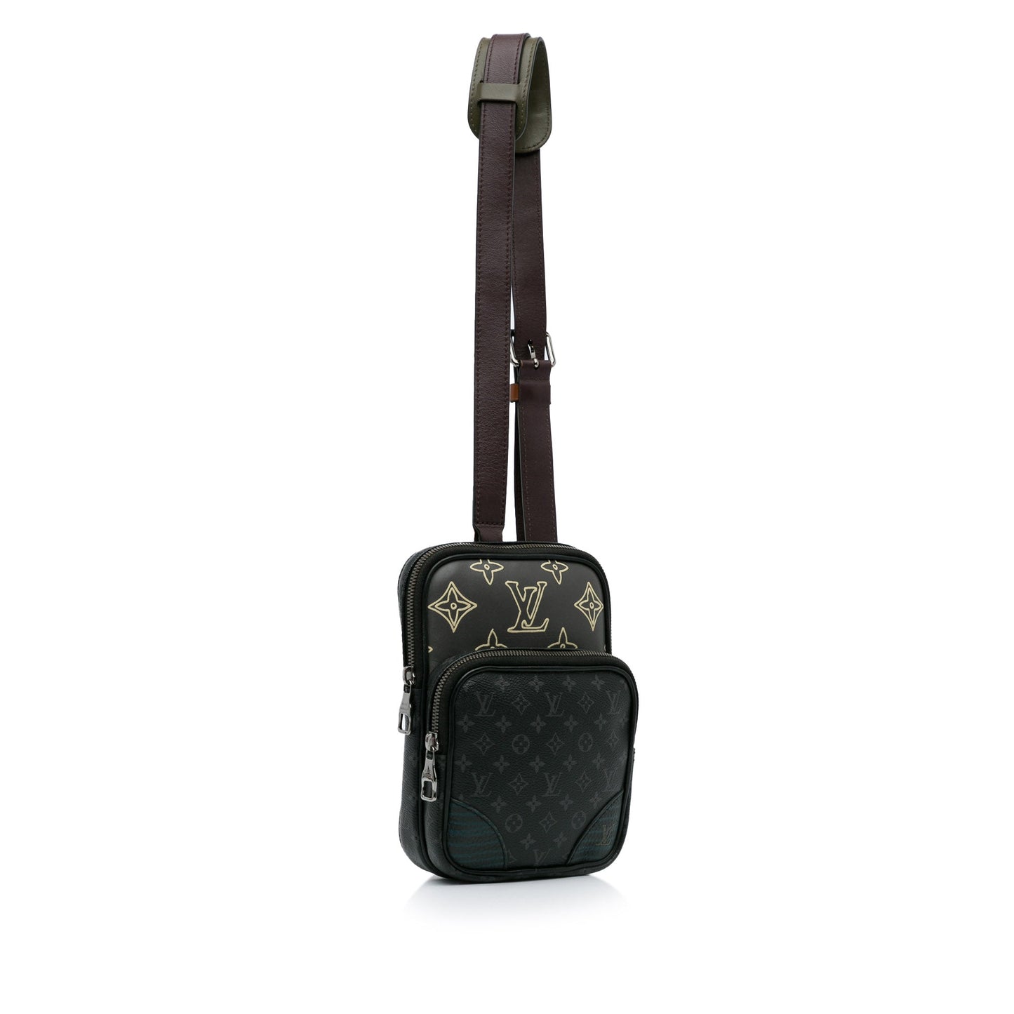 Louis Vuitton Monogram Eclipse Amazone Patchwork Sling Bag Black