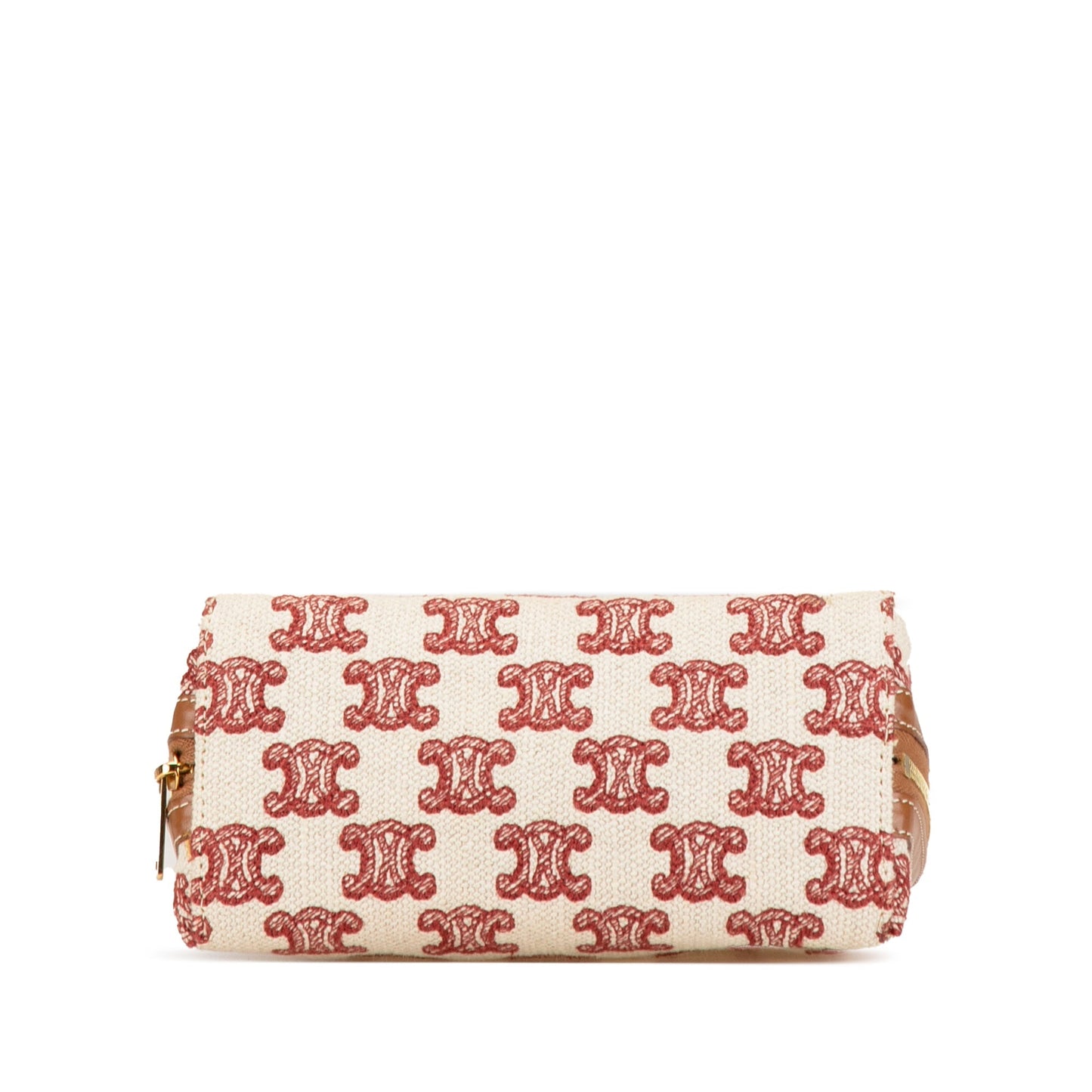Celine Triomphe Embroidered Canvas Clutch On Chain Brown