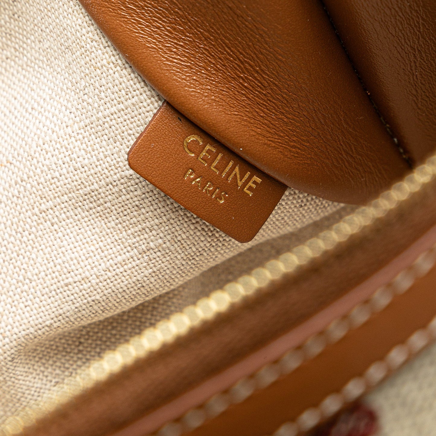 Celine Triomphe Embroidered Canvas Clutch On Chain Brown
