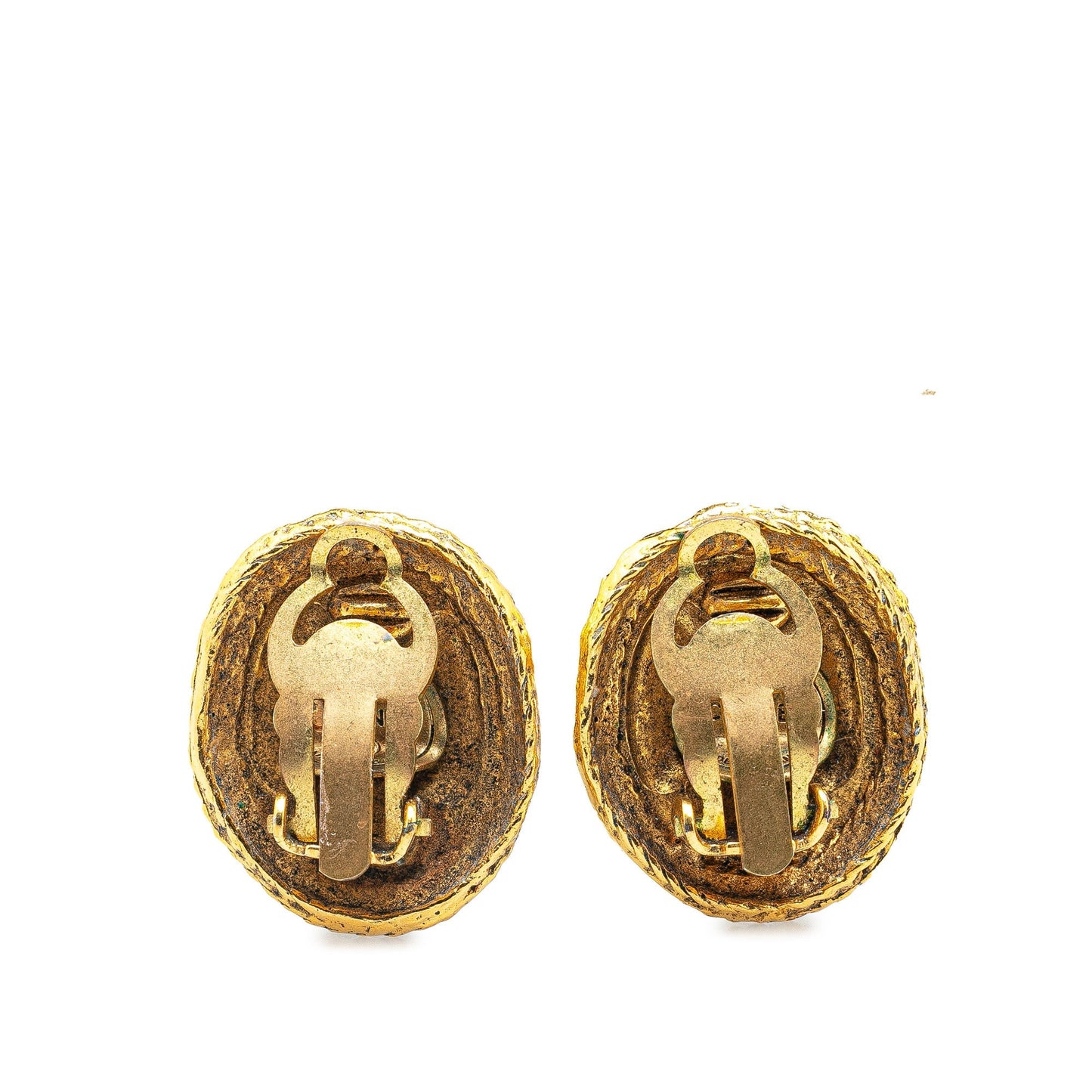 Chanel Gold Plated CC Clip On Earrings Gold