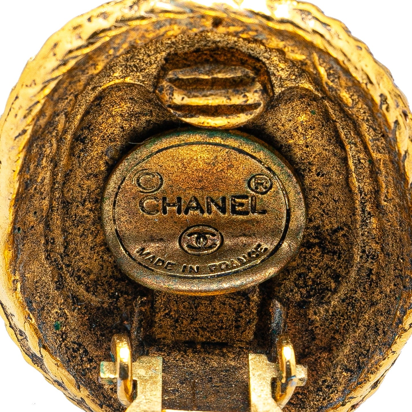 Chanel Gold Plated CC Clip On Earrings Gold