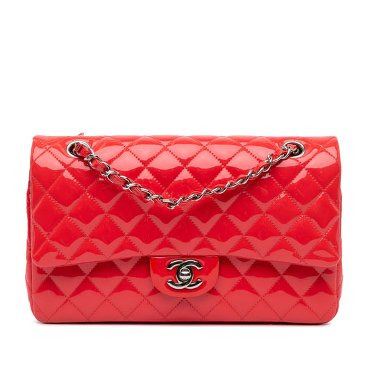 Chanel Medium Classic Patent Double Flap Red