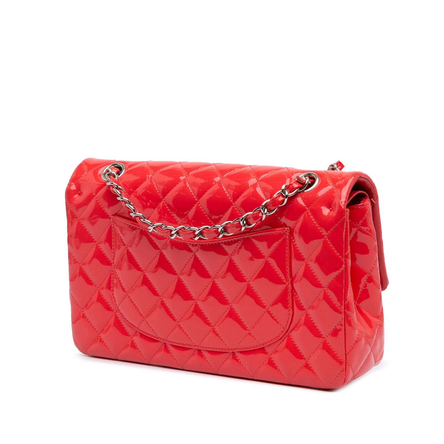 Chanel Medium Classic Patent Double Flap Red