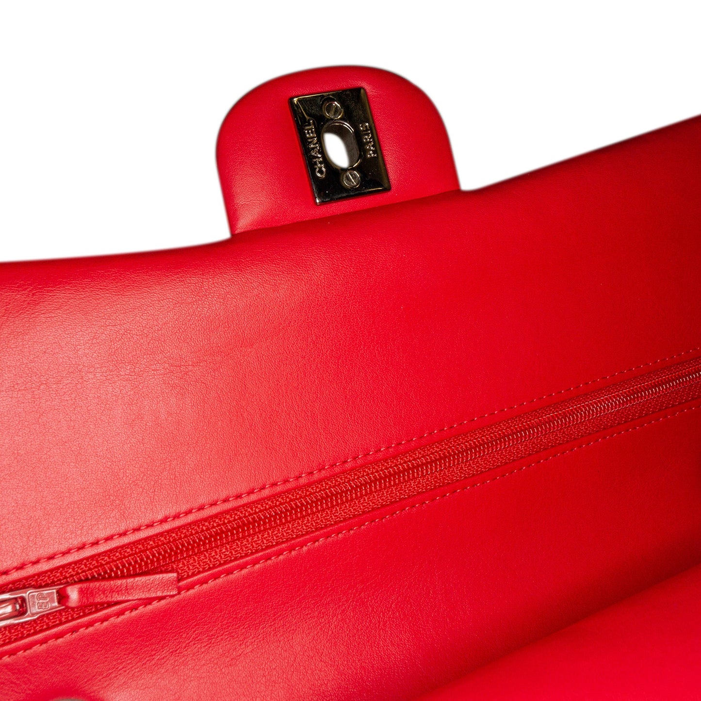 Chanel Medium Classic Patent Double Flap Red