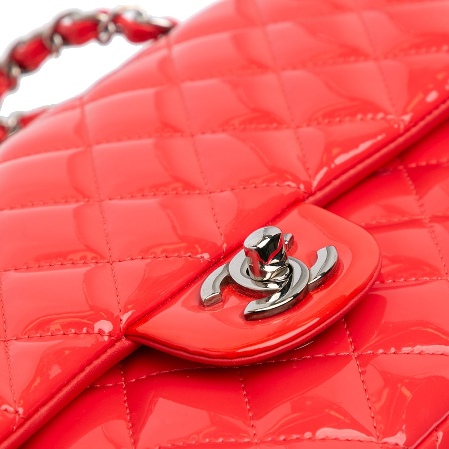 Chanel Medium Classic Patent Double Flap Red