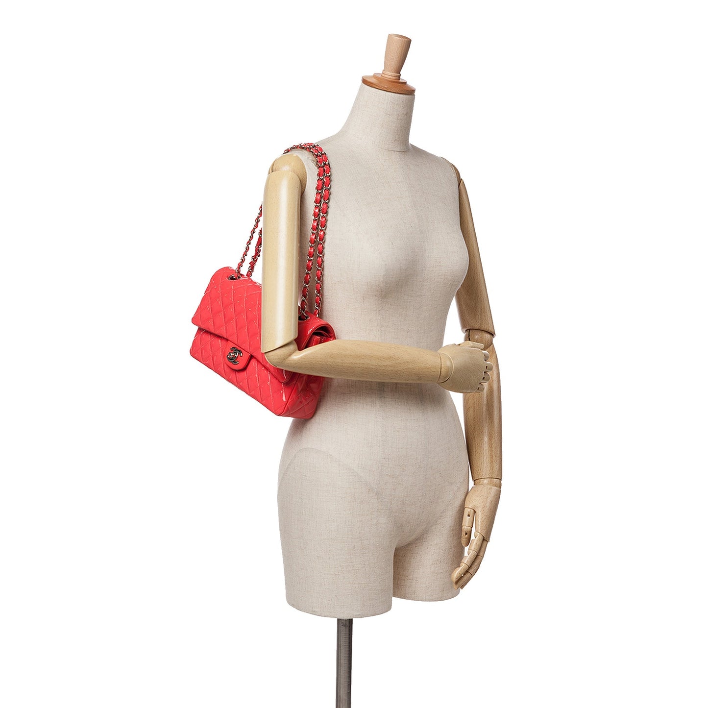 Chanel Medium Classic Patent Double Flap Red