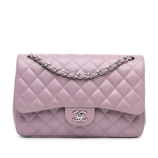 Chanel Jumbo Classic Lambskin Double Flap Purple