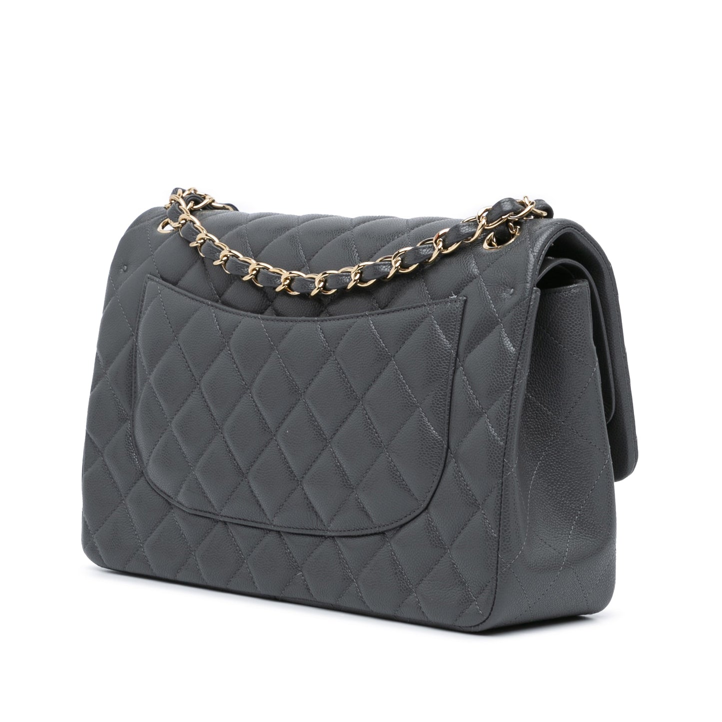 Chanel Jumbo Classic Caviar Double Flap Gray
