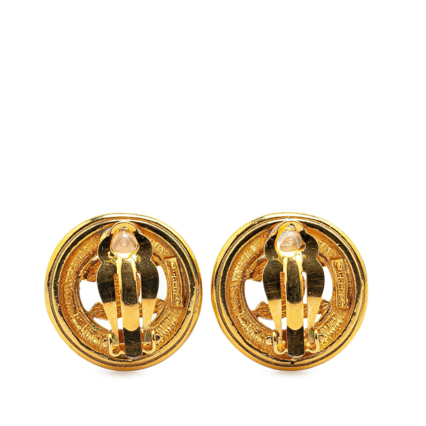 Chanel Gold Plated CC Clip On Earrings Gold