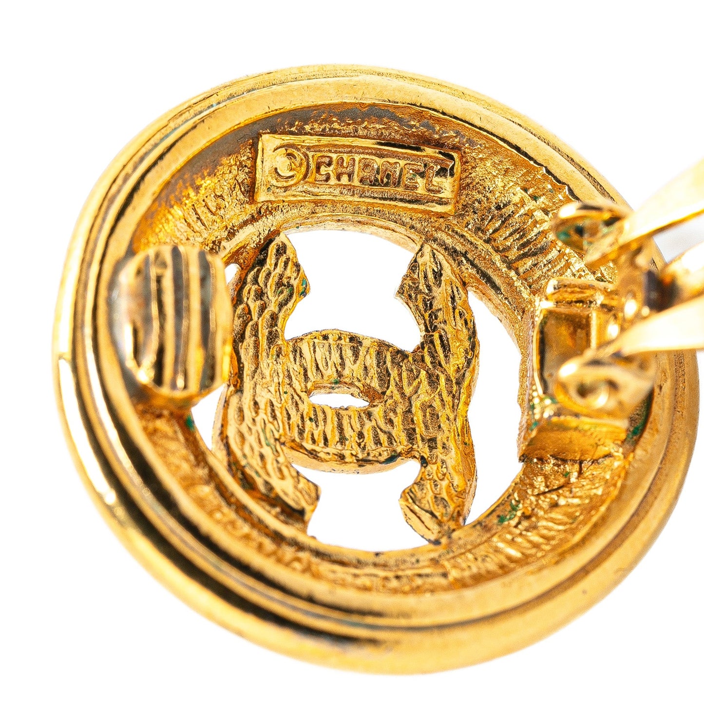 Chanel Gold Plated CC Clip On Earrings Gold