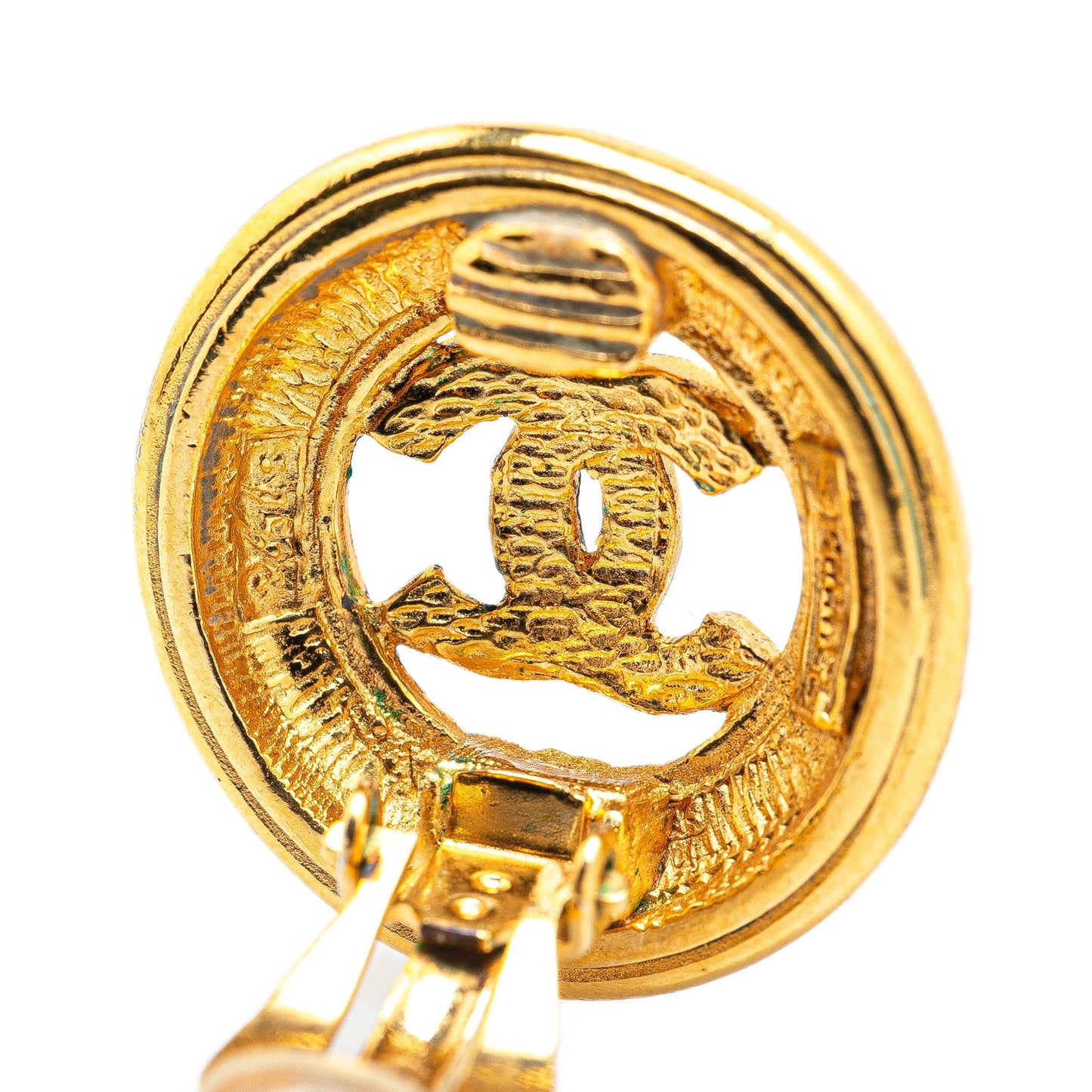 Chanel Gold Plated CC Clip On Earrings Gold
