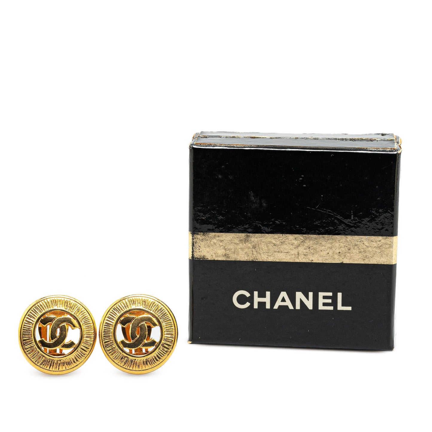 Chanel Gold Plated CC Clip On Earrings Gold