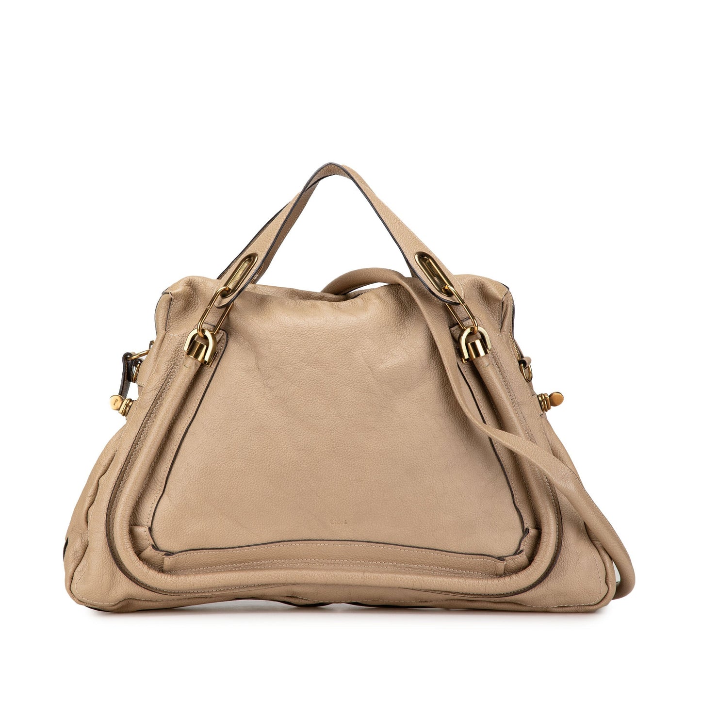 Chloé Large Leather Paraty Satchel Brown