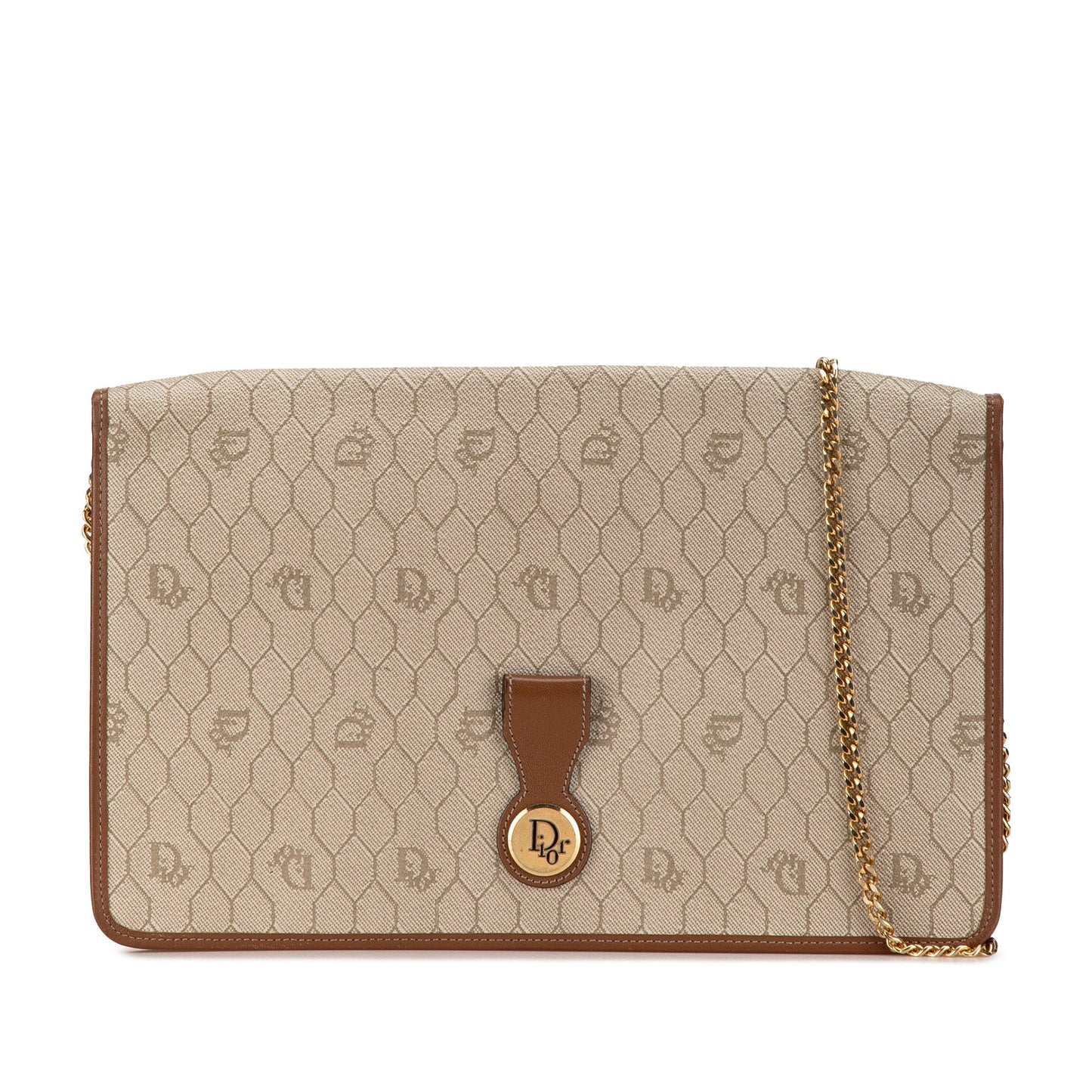 Dior Honeycomb Chain Crossbody Brown