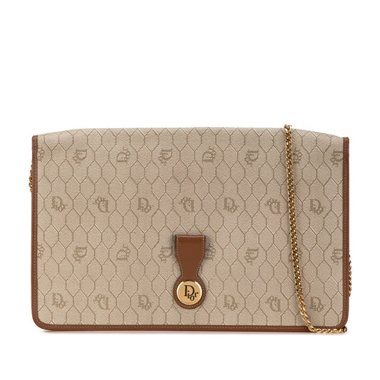 Dior Honeycomb Chain Crossbody Brown
