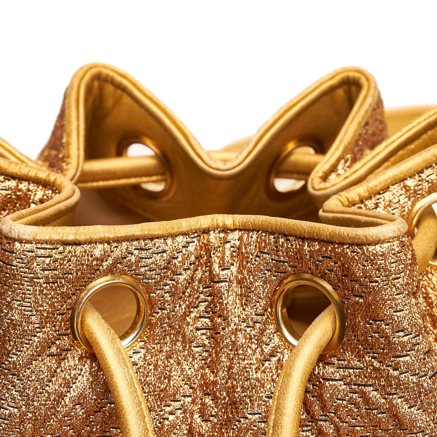 Chanel Brocade Bucket Bag Gold
