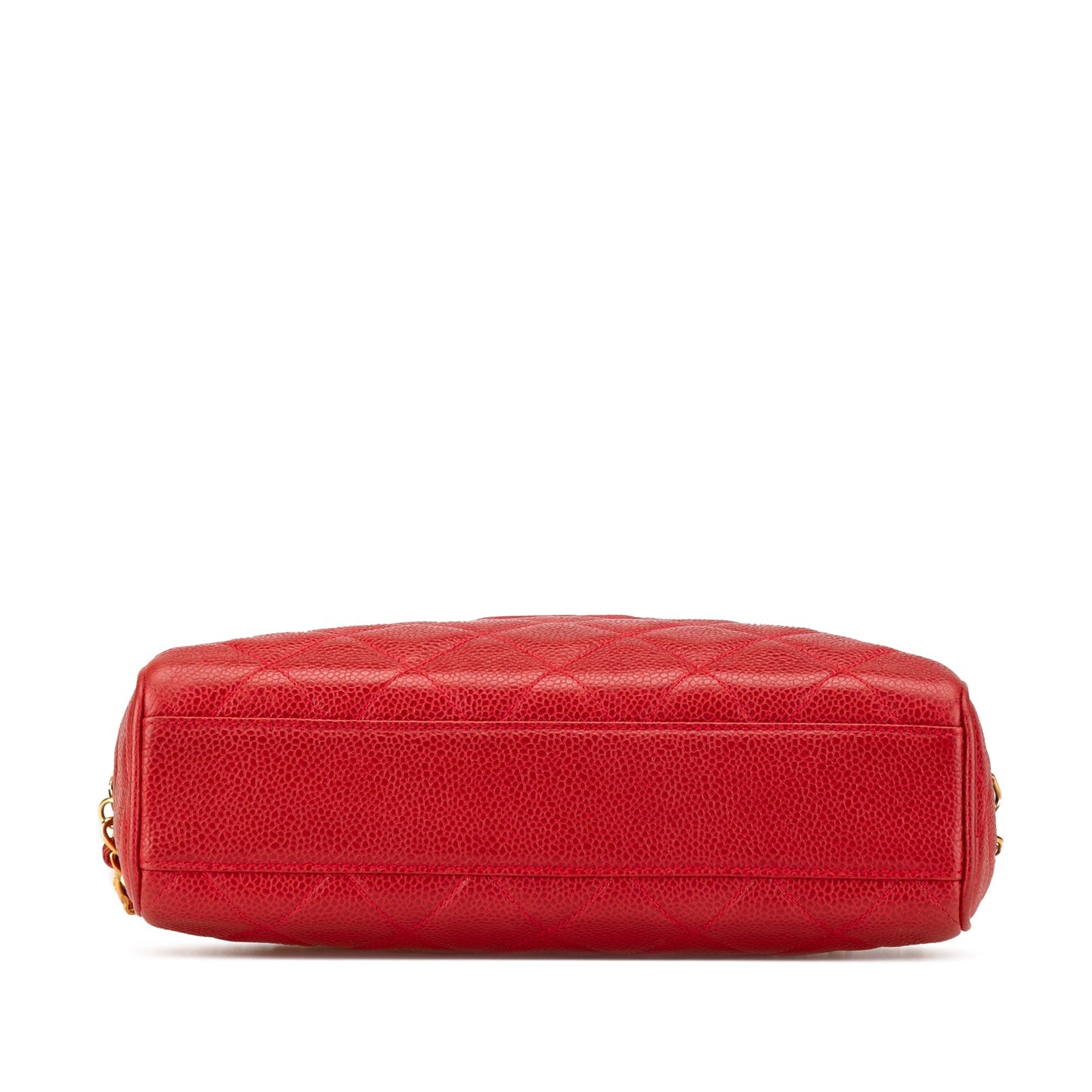 Chanel CC Quilted Caviar Chain Camera Bag Red