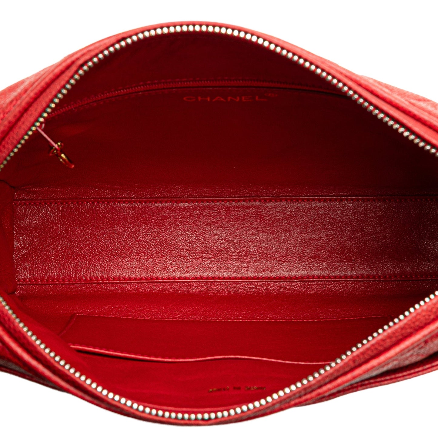 Chanel CC Quilted Caviar Chain Camera Bag Red