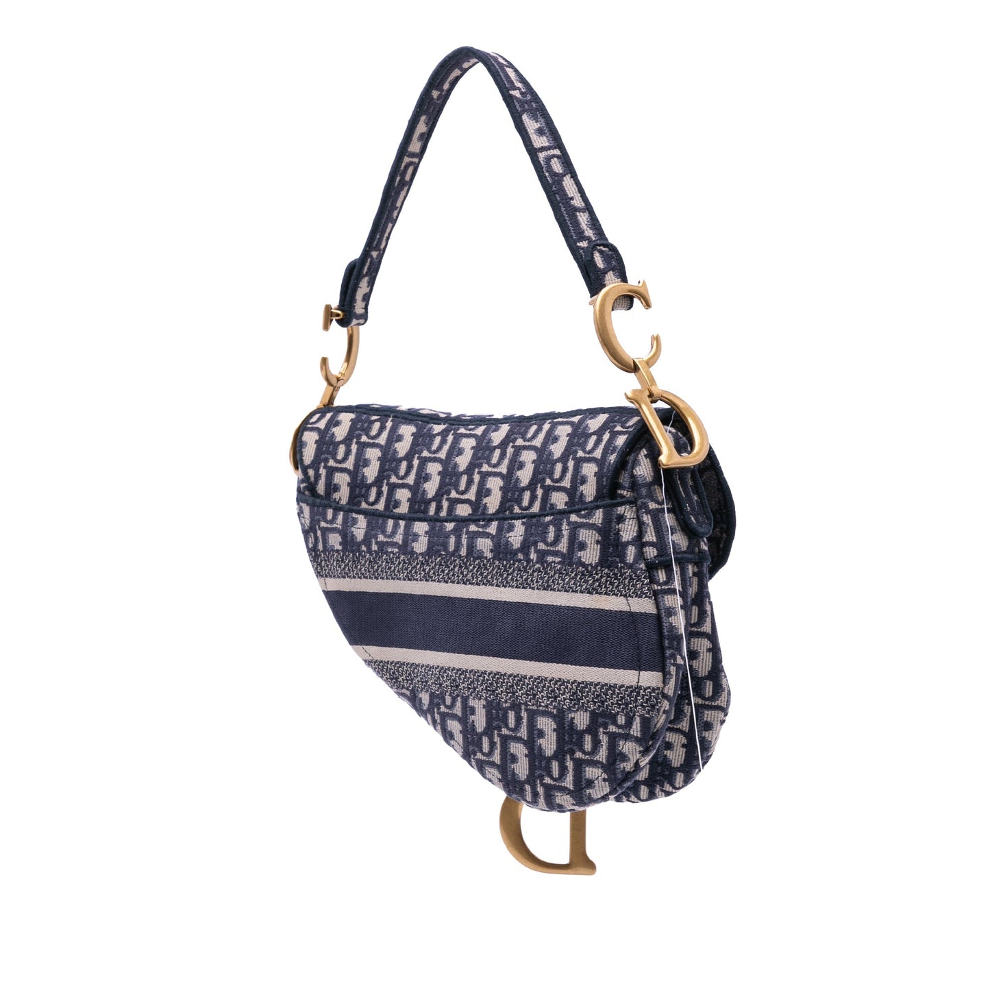 Dior Oblique Embroidered Canvas Saddle Bag Blue