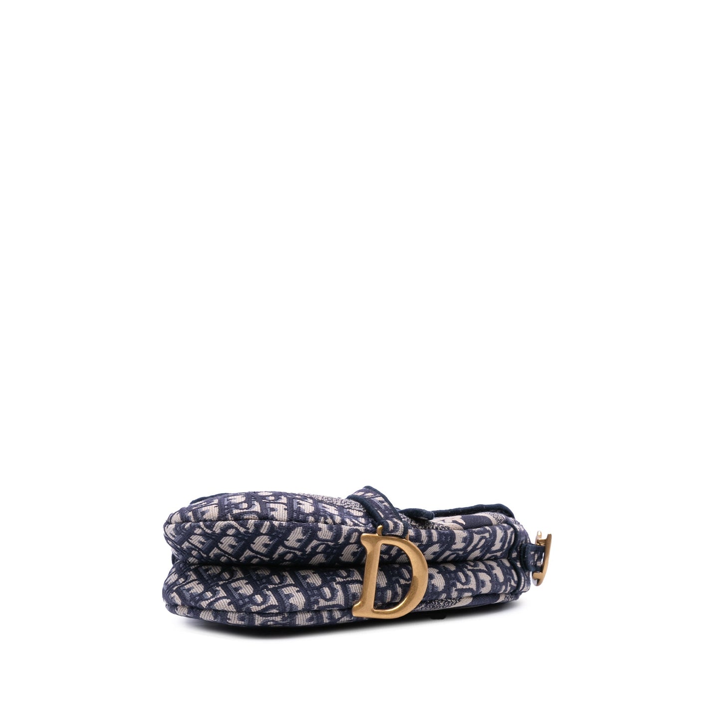 Dior Oblique Embroidered Canvas Saddle Bag Blue