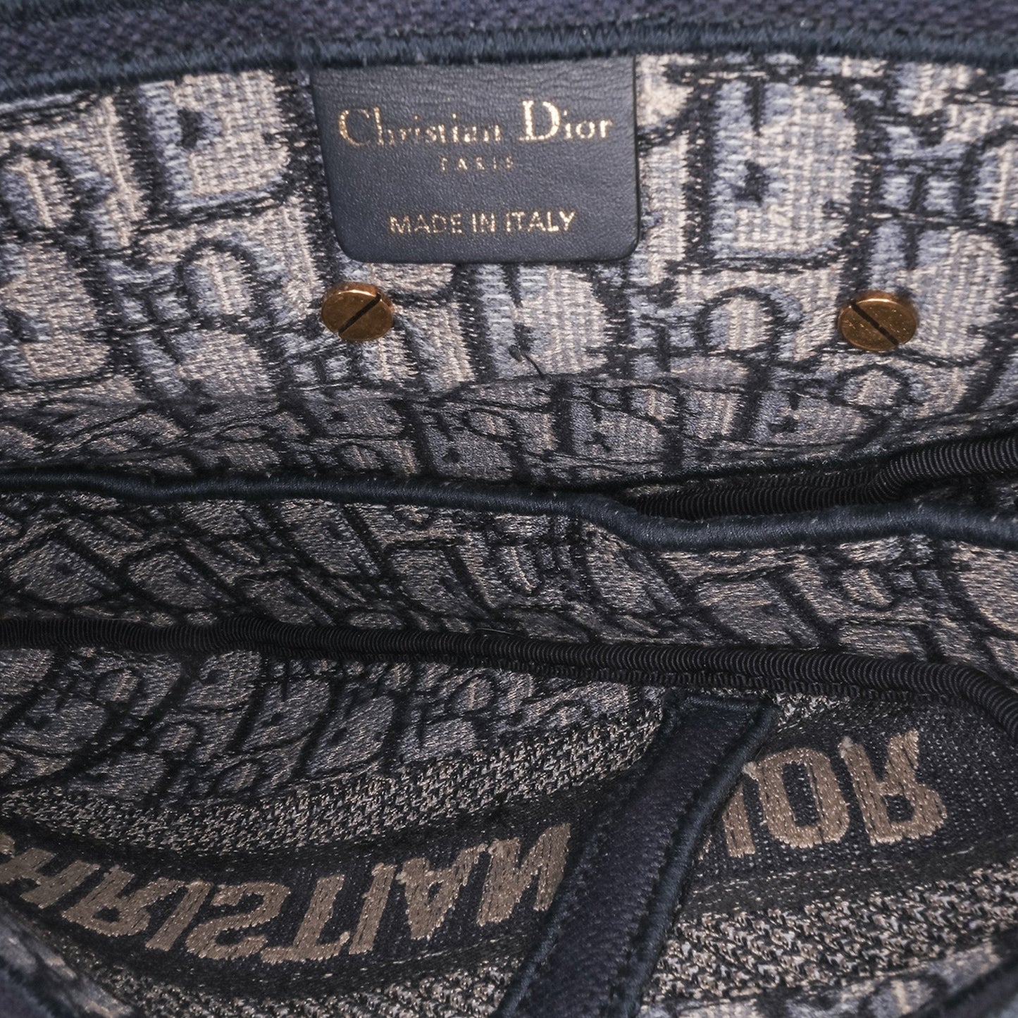 Dior Oblique Embroidered Canvas Saddle Bag Blue