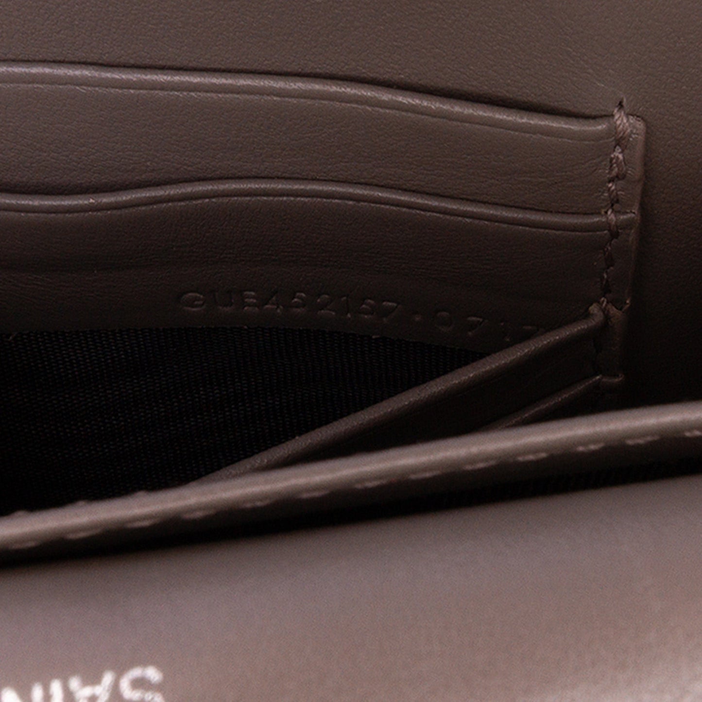 Saint Laurent Croc Embossed Leather Monogram Sunset Chain Wallet Gray
