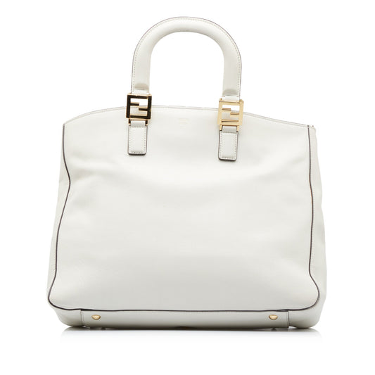 Fendi Medium Glacier FF Tote White