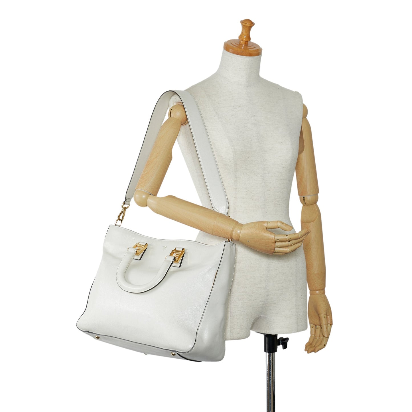 Fendi Medium Glacier FF Tote White