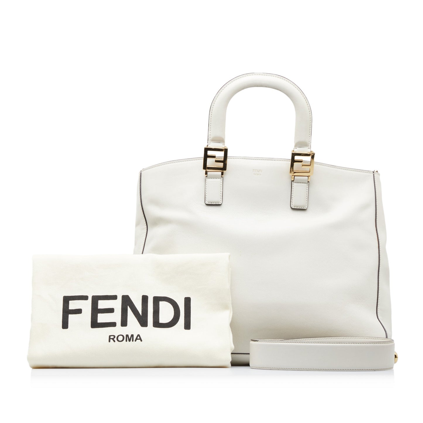 Fendi Medium Glacier FF Tote White