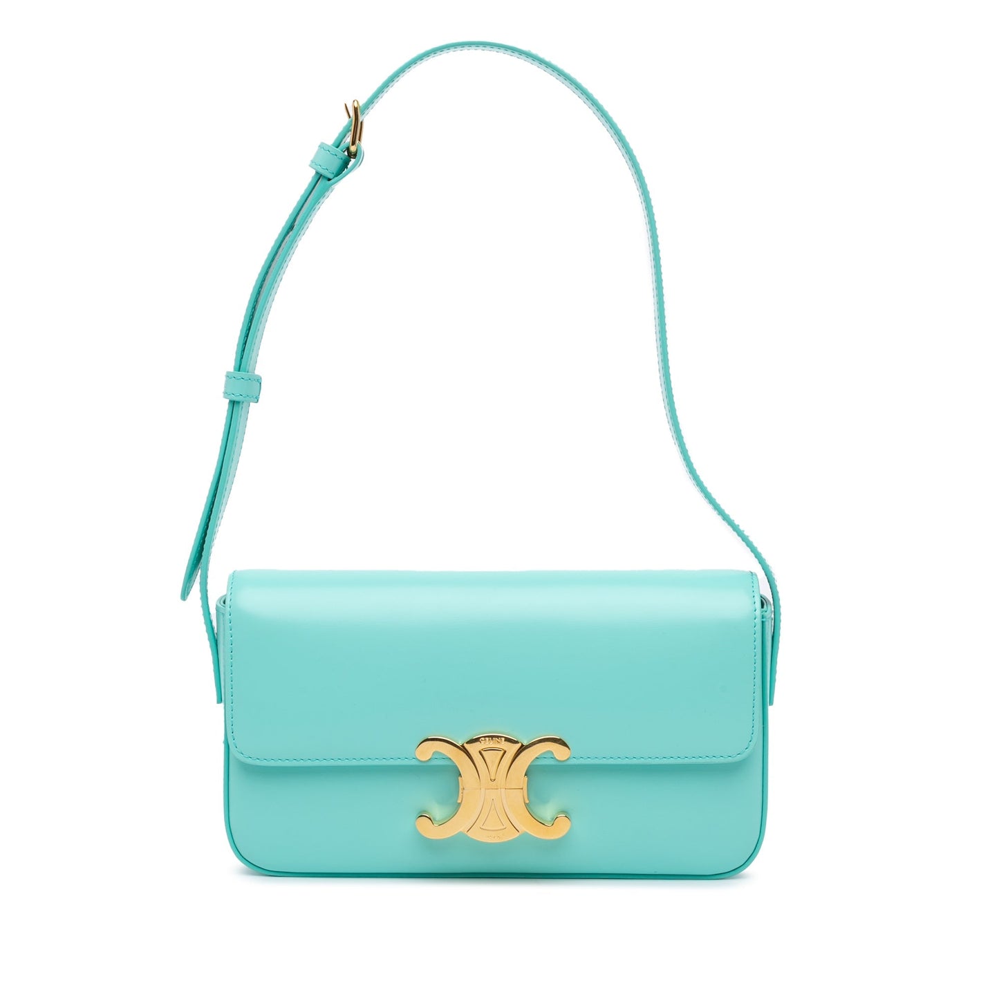 Celine Triomphe Leather Claude Shoulder Bag Blue