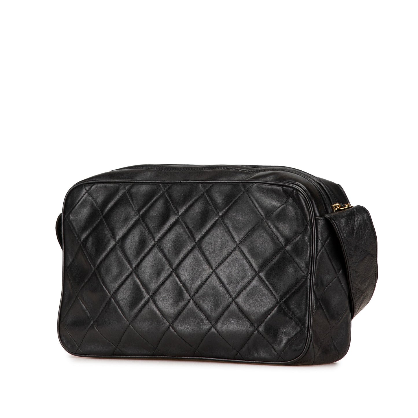 Chanel CC Quilted Lambskin Tassel Crossbody Black