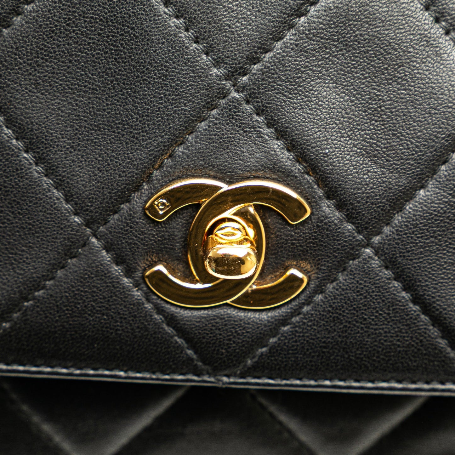Chanel CC Quilted Lambskin Tassel Crossbody Black