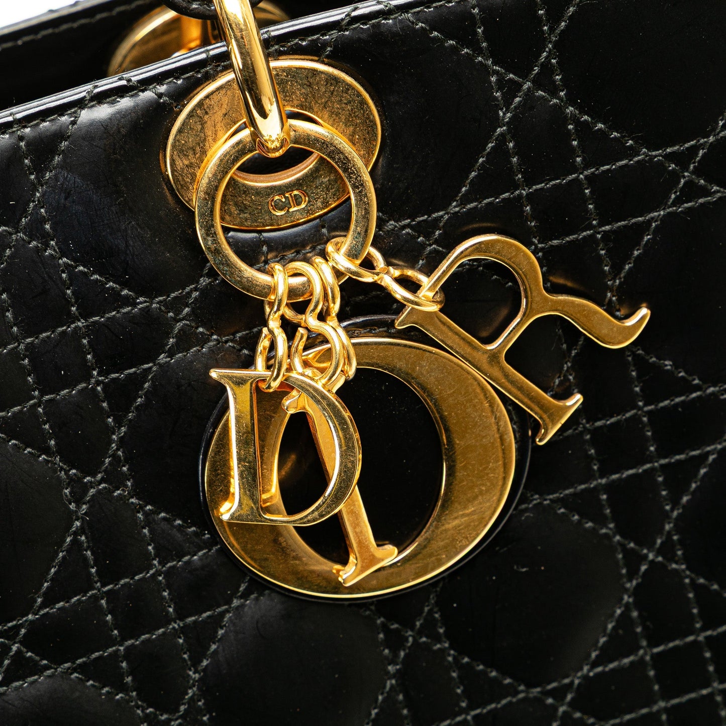 Dior Large Lambskin Cannage Lady Dior Black
