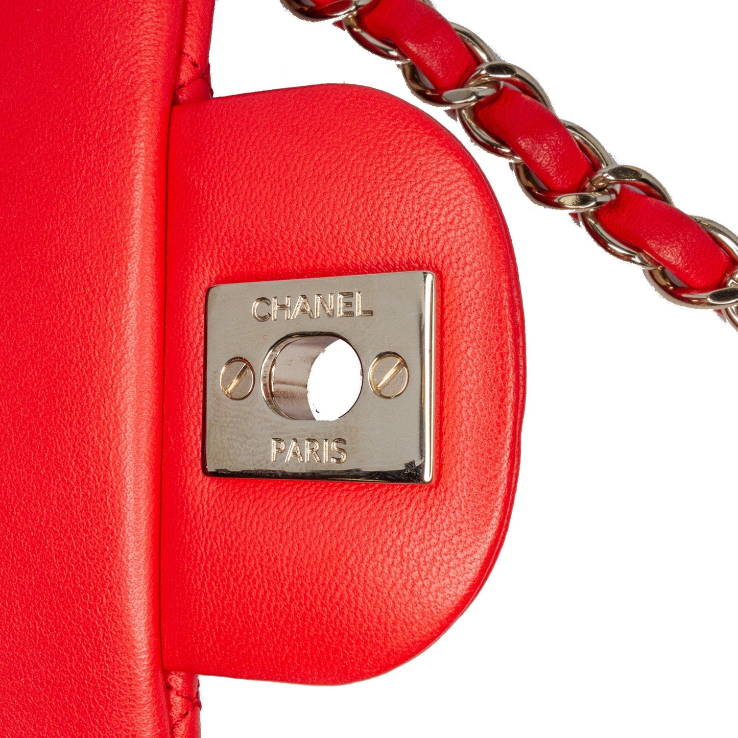 Chanel Mini Rectangular Classic Lambskin Single Flap Red