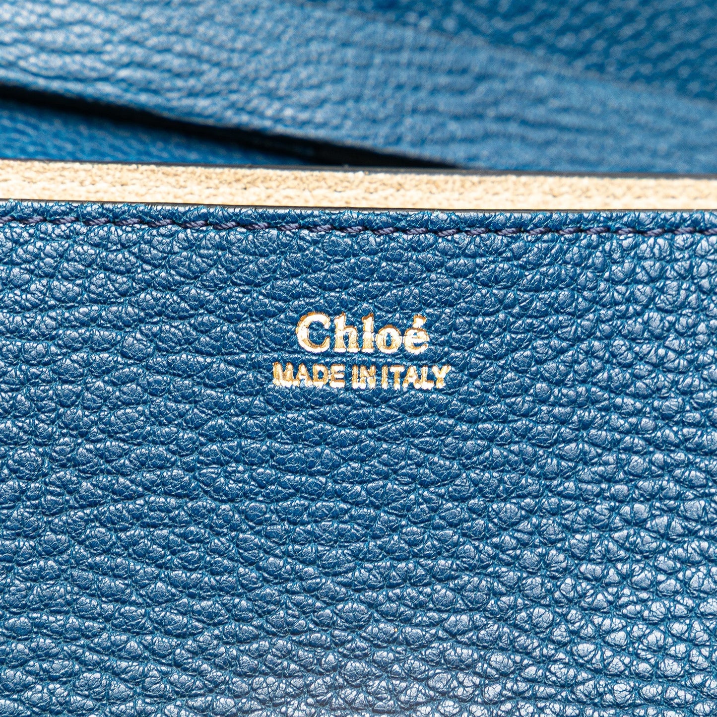 Chloé Small Leather Drew Crossbody Blue