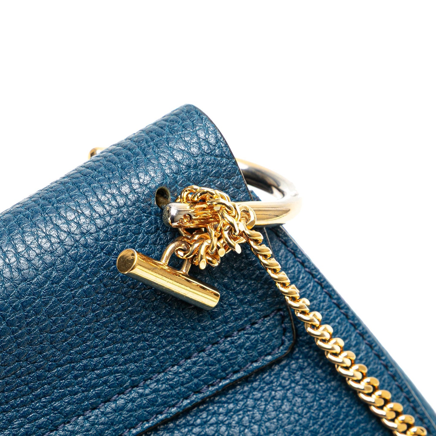 Chloé Small Leather Drew Crossbody Blue