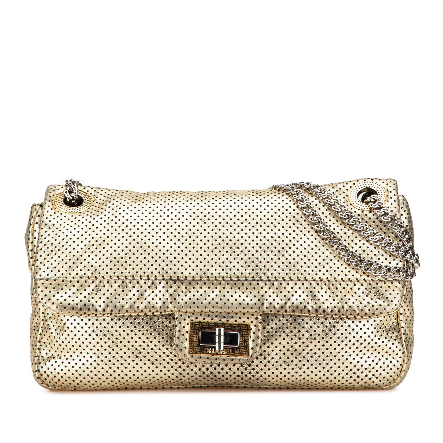 Chanel Medium Perforated Calfskin Reissue Drill Flap Gold