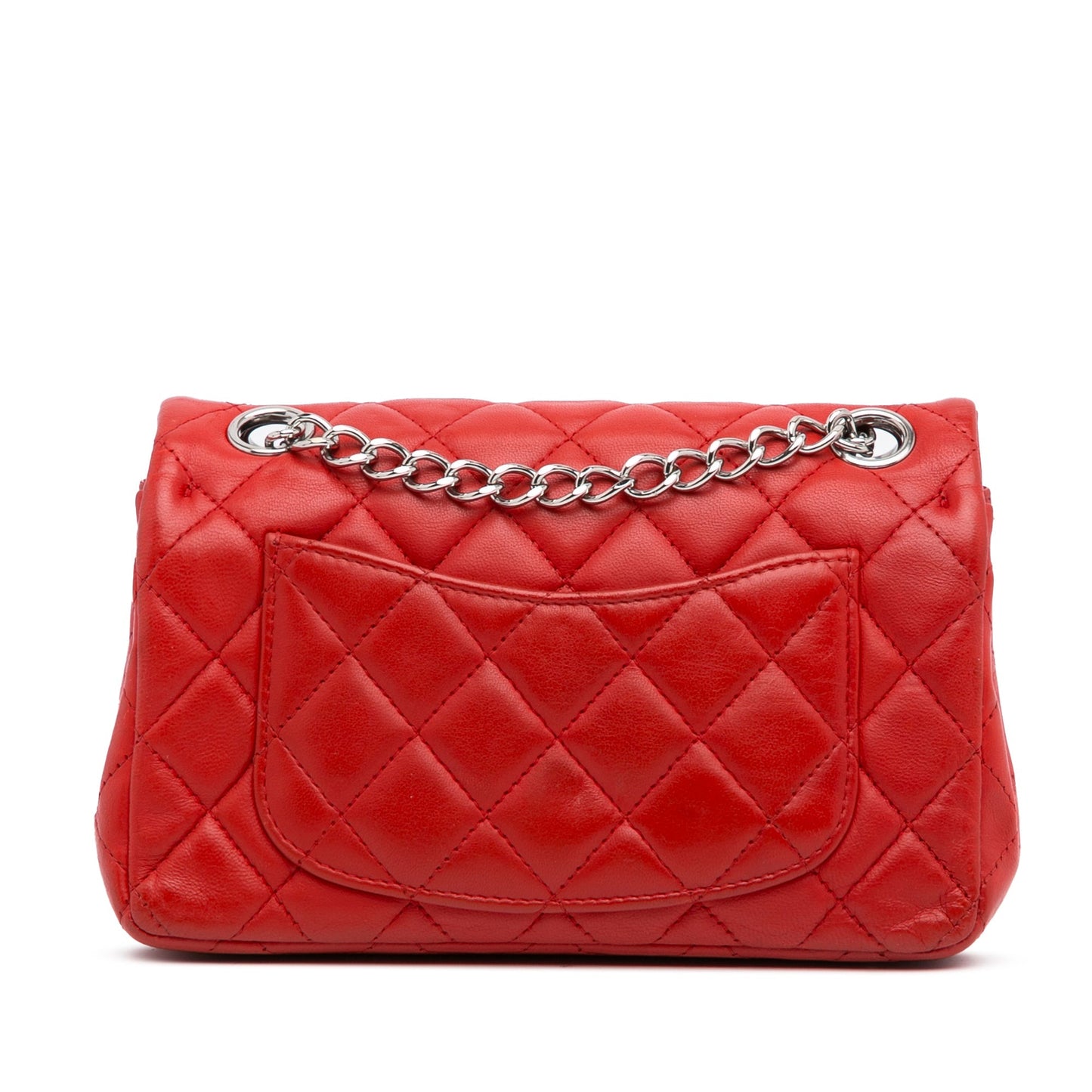 Chanel New Mini Classic Lambskin Single Flap Red