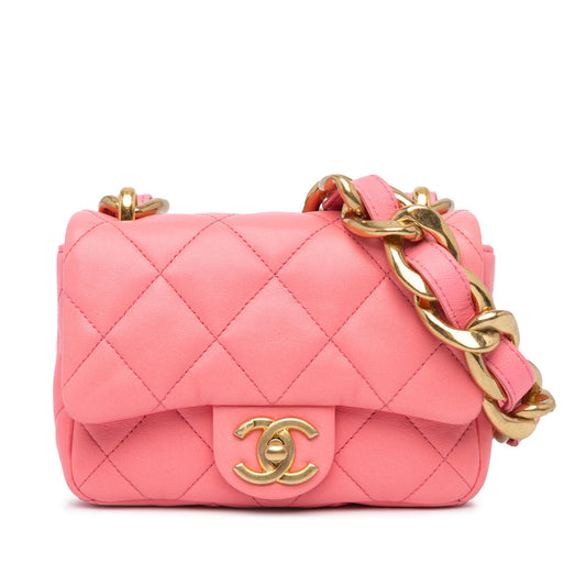 Chanel Mini Quilted Lambskin Funky Town Flap Pink